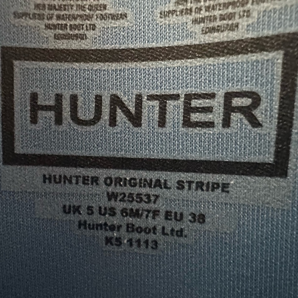 Hunter Classic navy blue with light blue back stripe Waterproof, Rain Boots - Picture 4 of 4